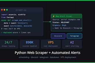 build a python web scraper with automated alerts and scheduling