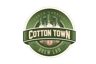 design aesthetics craft beer logo for cotton town brew lab