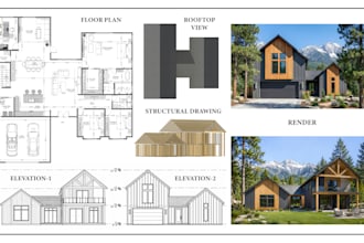 do permit drawing, structural drawing, mep, hvac drawing, autocad 2d floor plan