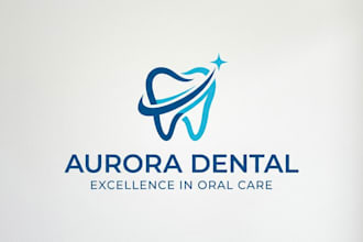 design a clean and professional dental logo for your clinic or brand