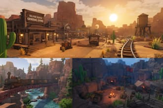 create roblox map design for wild west desert town and any roblox world request