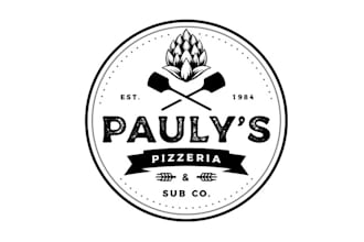design consulting brew pizza restaurant logo