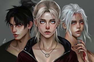 create portrait semi realistic character