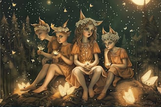 draw fantasy children illustration