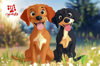 draw your pet in adorable disney cartoon style