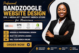 design bandzoogle website epk media kit shopify merch store for musicians