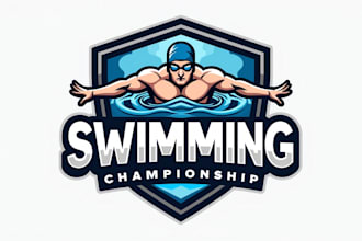design super swimming mascot logo  in 12 hours