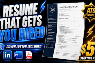 write a professional ats friendly resume and cover letter