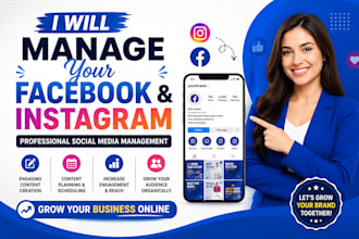 be your social media maneger  manage your instagram and facebook professionally