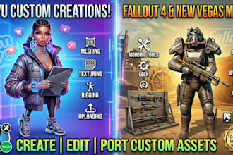 create custom imvu model clothes accessories and fallout 4 and new vegas mods