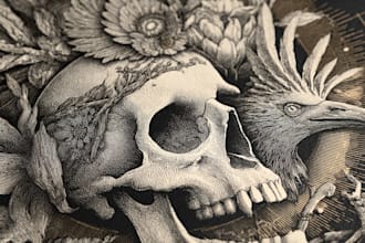 draw detailed dark art illustration