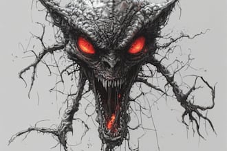 design realistic dark fantasy and horror character art
