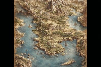 design an original treasure map and fantasy pirate map