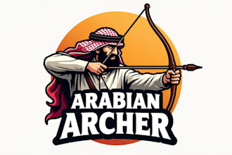 make an amazing arabian archer mascot logo in very short time
