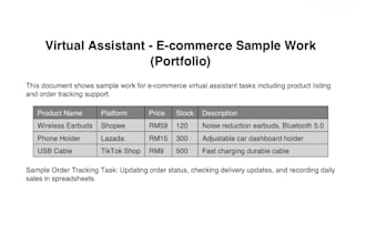 manage shopee or tiktok shop backend and operations