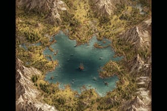 draw high quality fantasy pirate map and treasure map