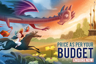 create whimsical and imaginative childrens book illustrations