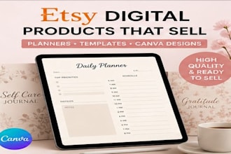 design etsy digital products printable templates, etsy digital hyperlink planner