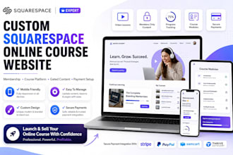 build custom squarespace online course platforms