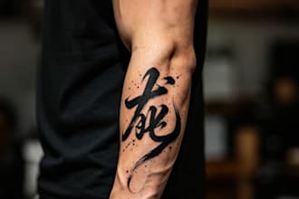 design a meaningful chinese tattoo with authentic calligraphy