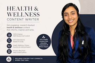 write SEO health and wellness blog articles
