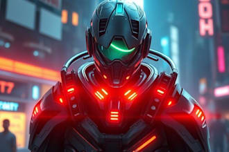 design a profe cyberpunk character or space character for your creative universe