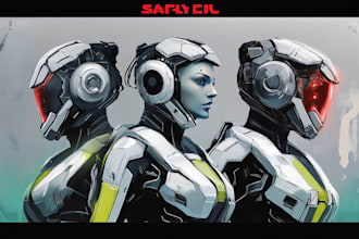 sci fi character illustration or sci fi character
