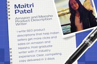 seo optimized product descriptions for amazon, meesho