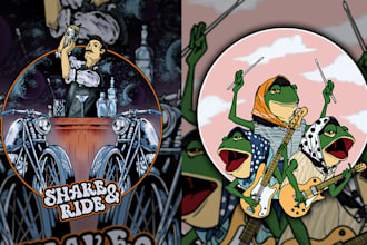 create amazing retro art, horror vintage, stoner illustration