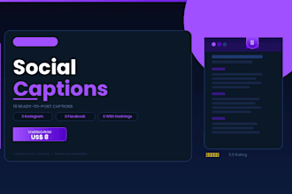 write 10 social media captions for your business