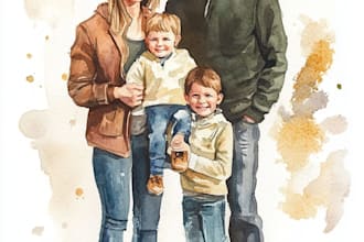 make watercolor family portrait