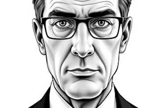 draw a professional hedcut style illustration for your linkedin personal brand