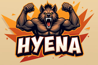 design eye catchy angry hyena mascot logo in 12 hours