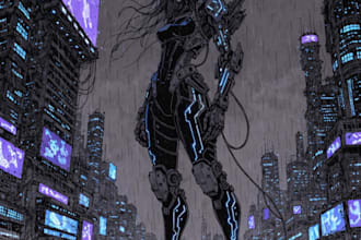 sketch of your character, sci fi fantasy, cyberpunk
