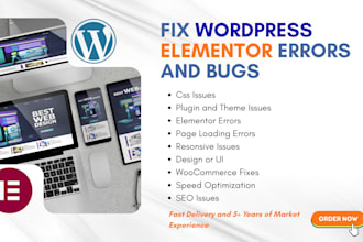 fix design issues, elementor bugs and errors on elementor site