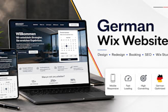design or redesign german wix website, wix studio, booking landing page with SEO