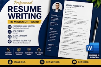 design an ats friendly CV and resume in ms word