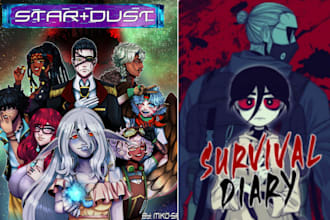 webtoon cover art design for manga comic manhwa and graphic novel artist elite