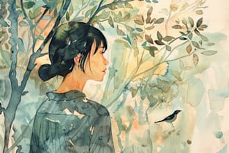 illustrate anything in watercolor style