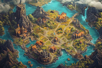 a custom battle map for dnd, fantasy, rpgs