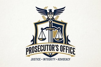 design a professional and authoritative prosecutor logo for your legal brand