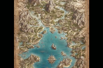 reate a custom vintage map with old world style