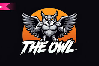 create an eye catching owl bird mascot logo with unlimited revision