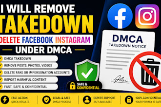 remove takedown delete facebook youtube instagram under dmca