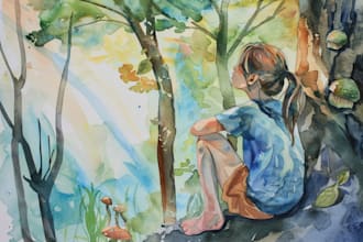 illustrate anything in watercolor style