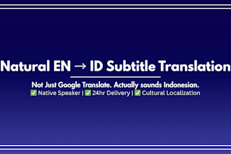 translate your english youtube subtitles to natural indonesian
