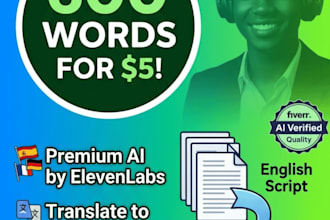 provide professional elevenlabs text to speech voiceovers in 24 hours