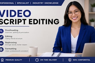 proofread, edit and format your script, improves dialogue and grammar