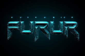 create a design futuristic cyberpunk logo or typography