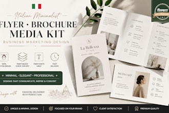 create italian minimalist flyer brochure media kit business marketing design
